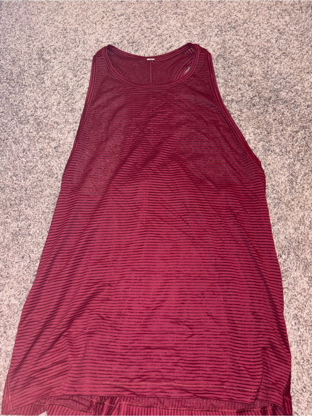 lululemon athletica Burgundy Striped Racerback Tank